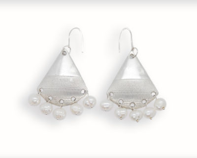 Silver Chandelier earrings with freshwater pearls