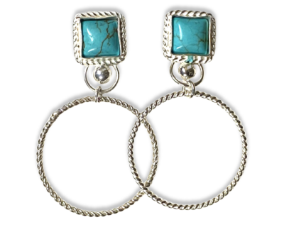 Tiffany hoop earrings-turquoise