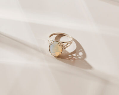 Hermes Ring-Sterling silver-Moonstone