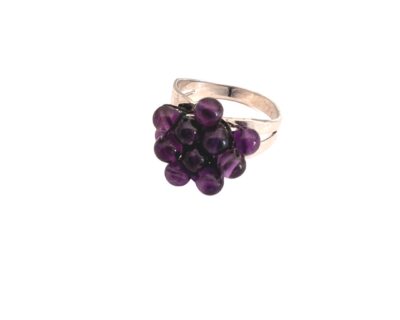 Gina ring-BUNDLE of amethyst.  HANDMADE.  stainless steel