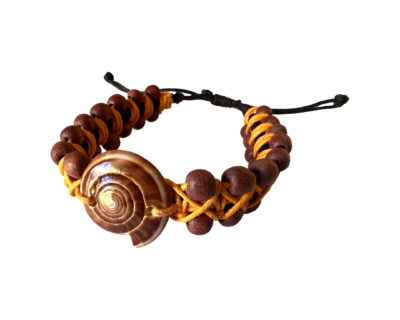 Naomi Bracelet-Handmade, natural shell and wood beads.