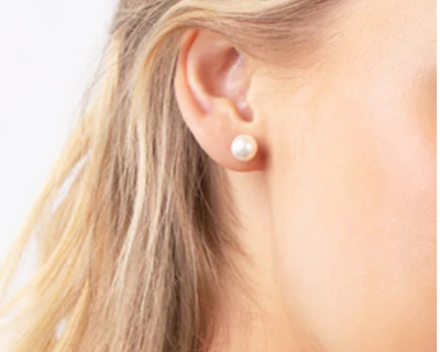 Corinne pearl stud earrings-sterling silver.