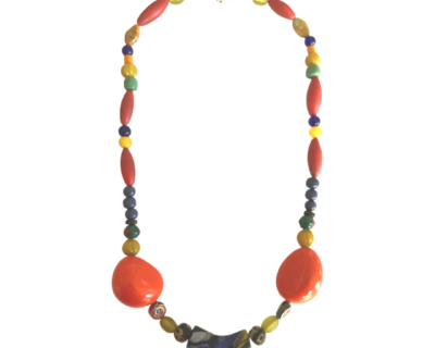 Coatl Neckpiece-beautifully designed with Murano crystals, nepalese beads, crystals, tagua seeds by Vanessa Gatica.