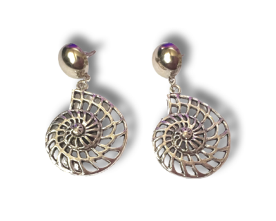 Nautilus Earrings-Stainless steel. fashion earrings, handmade in melbourne.