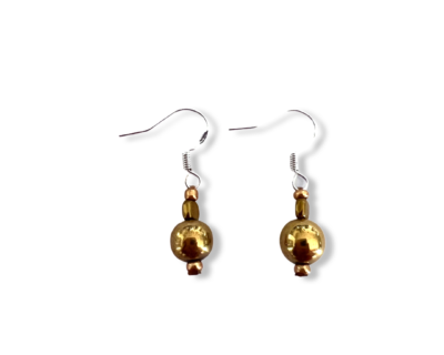 Sol earrings-Metal Gemstones, sterling silver hook