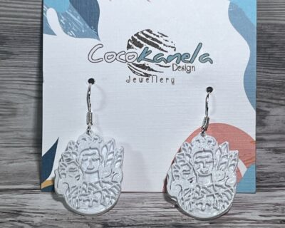 Frida Kahlo White Earrings – A Tribute to Timeless Artistry