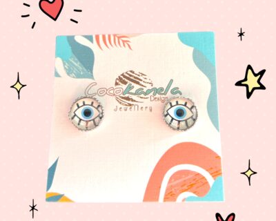 Ojitos bonitos earrings-Evil eye stud earrings